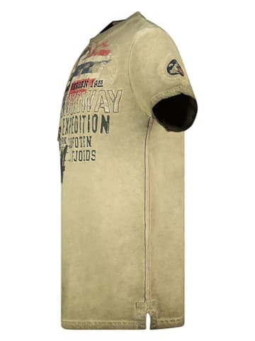 Geographical Norway Koszulka "Jelegant" w kolorze khaki