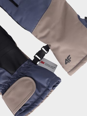 4F Funktionsfingerhandschuhe in Blau/ Beige