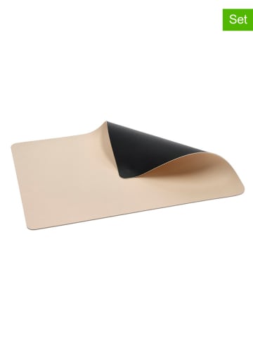 Bitz 4-delige set: placemats beige/zwart