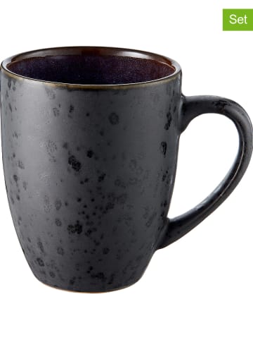 Bitz 4-delige set: koppen donkerblauw/zwart - 300 ml