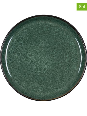 Bitz 6-delige set: dessertborden "Gastro" groen/zwart - Ø 21 cm