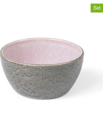 Bitz 4-delige set: mueslikommen grijs/lichtroze - Ø 12,5 cm