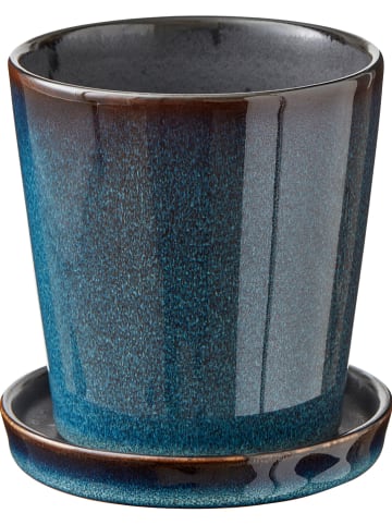 Bitz Bloempot donkerblauw/zwart - Ø 10 cm