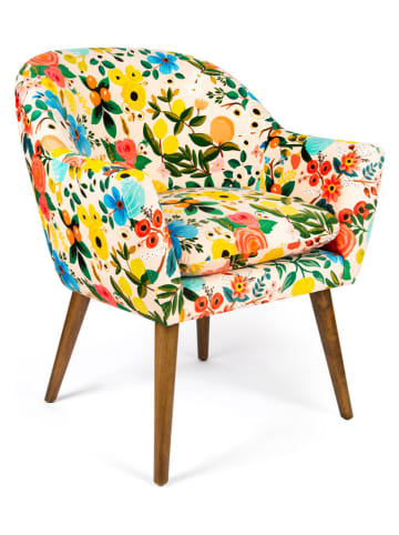 EXCELSA Fotel "Fiori Frida" ze wzorem - 70,5 x 83 x 65 cm