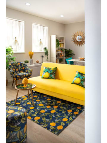 EXCELSA Fotel "Boboli" w kolorze granatowo-żółtym - 70,5 x 83 x 65 cm