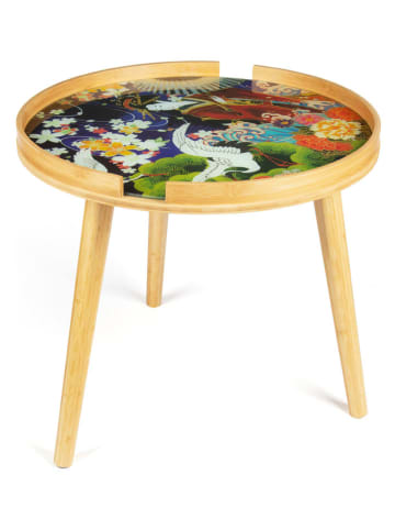 EXCELSA Bijzettafel "Kimono" naturel/meerkleurig - (H)44 x  Ø 48 cm