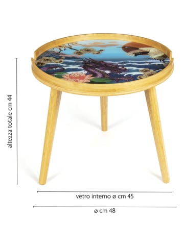 EXCELSA Beistelltisch "Fuji" in Natur/ Bunt - (H)44 x Ø 48 cm