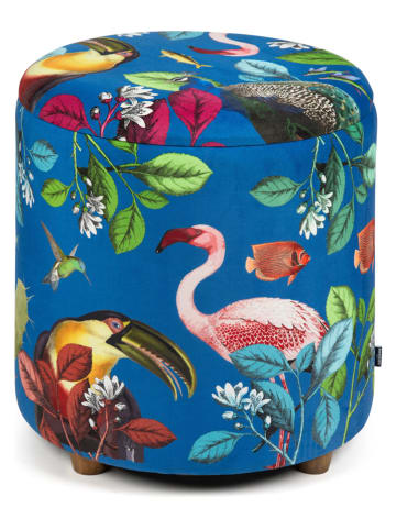 EXCELSA Aufbewahrungshocker "Rhapsody" in Blau/ Bunt - (H)43 x Ø 38 cm