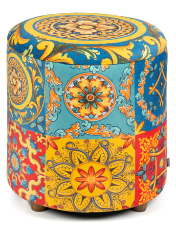 EXCELSA Aufbewahrungshocker "Trinacria" in Bunt - (H)43 x Ø 38 cm