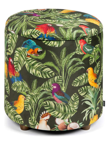 EXCELSA Aufbewahrungshocker "Havana" in Grün - (H)43 x Ø 38 cm