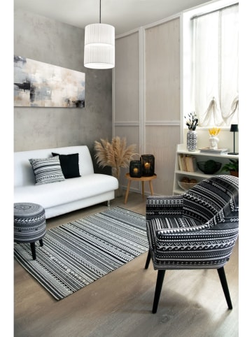 EXCELSA Indoortapijt "Etnico" zwart/wit - (L)165 x (B)110 cm