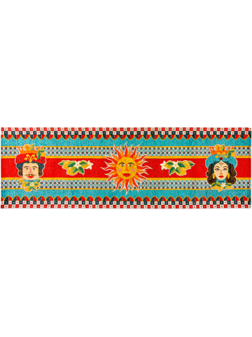 Trendy Kitchen by EXCÉLSA Indoorloper "Sicilian Rhapsody" rood/turquoise - (L)180 x (B)55 cm