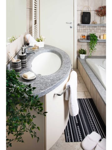 EXCELSA Badvorleger "Etnico" in Schwarz/ Weiß - (L)52 x (B)80 cm