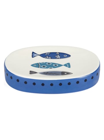 EXCELSA 3tlg. Waschbecken-Set "Ocean" in Weiß/ Blau