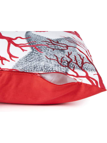 Trendy Kitchen by EXCÉLSA Kissen "Coral" in Rot/ Weiß - (L)45 x (B)45 cm