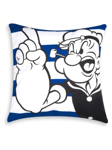 EXCELSA Kissen "Popeye" in Blau/ Weiß - (L)45 x (B)45 cm