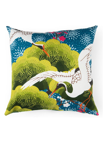 Trendy Kitchen by EXCÉLSA Poduszka "Kimono" w kolorze zielonym ze wzorem - 45 x 45 cm