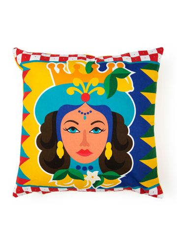 Trendy Kitchen by EXCÉLSA Kussen "Sicilian Rhapsody" geel/meerkleurig - (L)45 x (B)45 cm