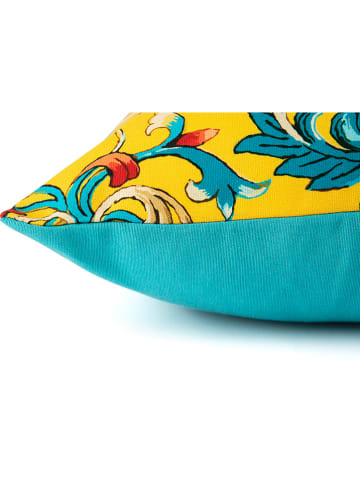 Trendy Kitchen by EXCÉLSA Poduszka "La Via Della Seta" w kolorze żółto-miętowym - 50 x 40 cm