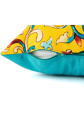 Trendy Kitchen by EXCÉLSA Kussen "La Via Della Seta" geel/mintgroen - (L)50 x (B)40 cm