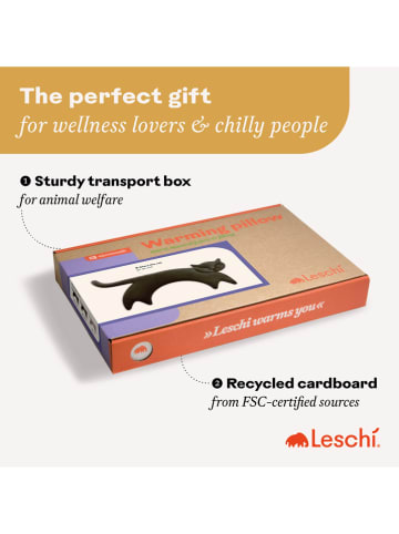 Leschi Wärmekissen "Katze Clara" in Lila - (B)47 x (H)23 x (T)4 cm