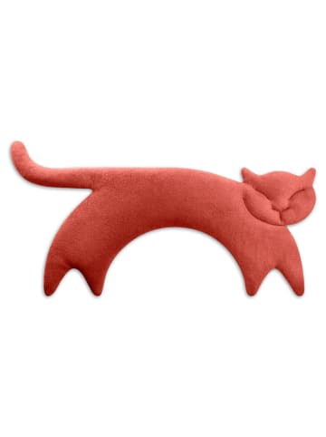 Leschi Bio-Körnerkissen "Katze Clara" in Rot - (L)47 x (B)4 x (H)10 cm