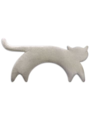 Leschi Bio-Körnerkissen "Katze Minina" in Grau - (L)47 x (B)4 x (H)10 cm