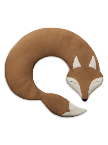 Leschi Bio-Körnerkissen "Fuchs Noah" in Hellbraun - (L)50 x (B)4 x (H)10 cm