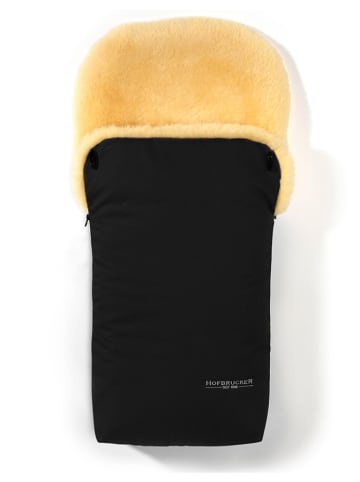 Hofbrucker Lammfell-Fußsack "Putzi" in Schwarz - (L)90 x (B)34 cm