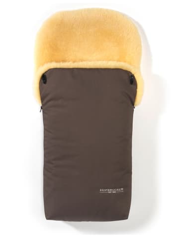 Hofbrucker Lammfell-Fußsack "Putzi" in Braun - (L)90 x (B)35 cm