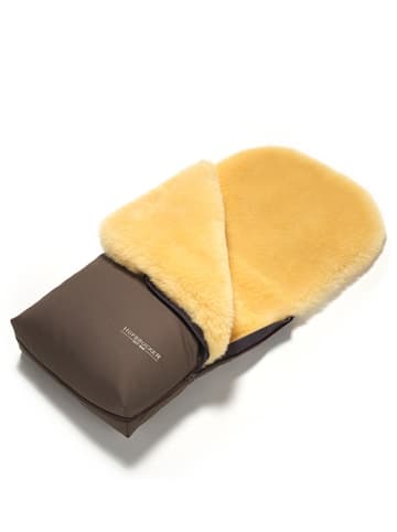Hofbrucker Lammfell-Fußsack "Putzi" in Braun - (L)90 x (B)35 cm