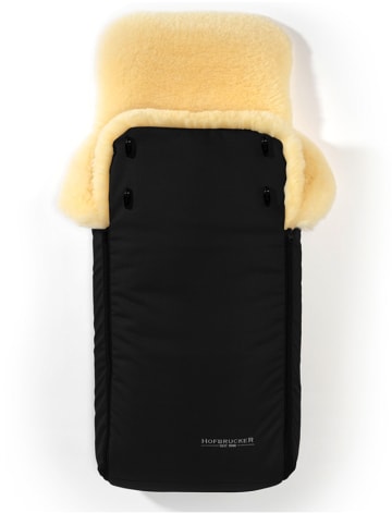 Hofbrucker Lammfell-Fußsack "Luxus" in Schwarz - (L)95 x (B)34 cm