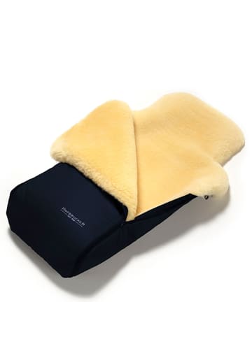 Hofbrucker Lammfell-Fußsack "Luxus" in Dunkelblau - (L)95 x (B)34 cm