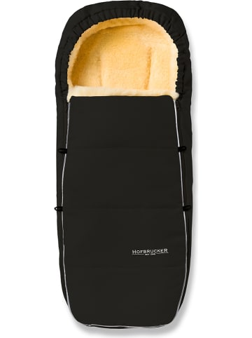 Hofbrucker Lammfell-Fußsack "Alaska" in Schwarz - (L)95 x (B)34 cm