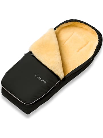 Hofbrucker Lammfell-Fußsack "Alaska" in Schwarz - (L)95 x (B)34 cm