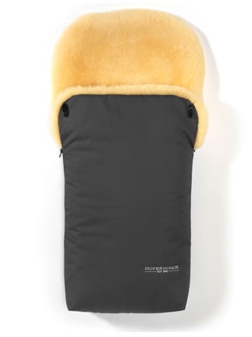 Hofbrucker Lammfell-Fußsack "Putzi" in Grau - (L)90 x (B)34 cm
