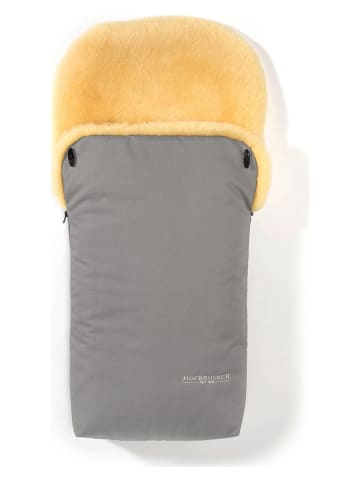 Hofbrucker Lammfell-Fußsack "Putzi" in Grau - (L)90 x (B)34 cm