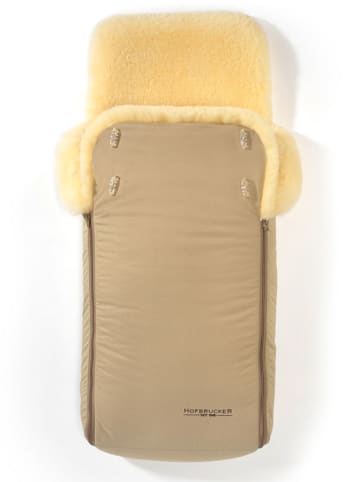 Hofbrucker Lammfell-Fußsack "Luxus" in Beige - (L)95 x (B)34 cm