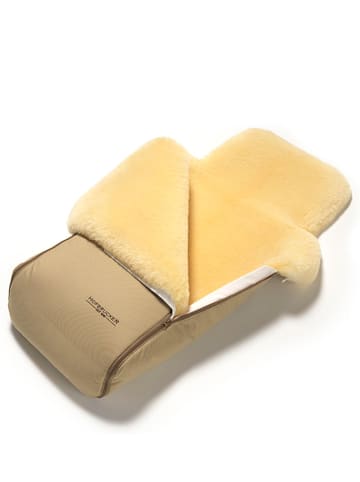 Hofbrucker Lammfell-Fußsack "Luxus" in Beige - (L)95 x (B)34 cm