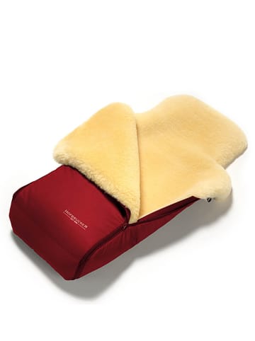 Hofbrucker Lammfell-Fußsack "Luxus" in Rot - (B)95 x (H)34 cm