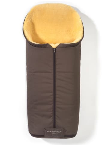 Hofbrucker Lammfell-Fußsack "Iglu" in Braun - (L)95 x (B)34 cm