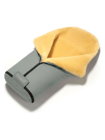 Hofbrucker Lammfell-Fußsack "Iglu" in Grün - (L)95 x (B)34 cm