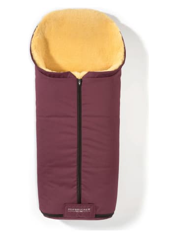 Hofbrucker Lammfell-Fußsack "Iglu" in Bordeaux - (L)95 x (B)34 cm