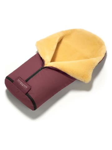 Hofbrucker Lammfell-Fußsack "Iglu" in Bordeaux - (L)95 x (B)34 cm