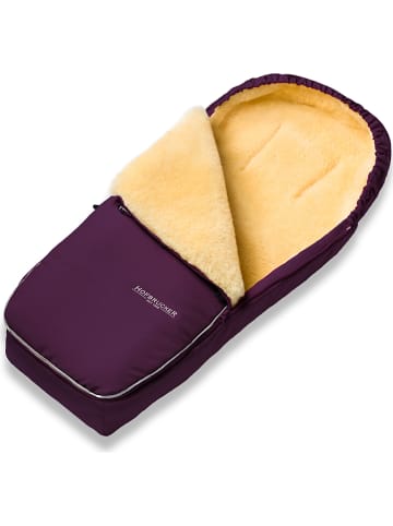Hofbrucker Lammfell-Fußsack "Alaska" in Lila - (L)95 x (B)35 cm