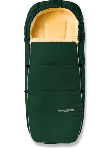 Hofbrucker Lammfell-Fußsack "Alaska" in Dunkelgrün - (L)95 x (B)35 cm