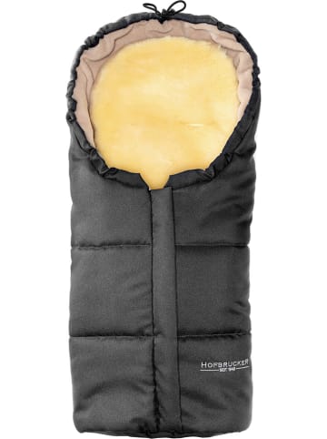 Hofbrucker Lammfell-Fußsack "Leni" in Grau - (L)80 x (B)35 cm