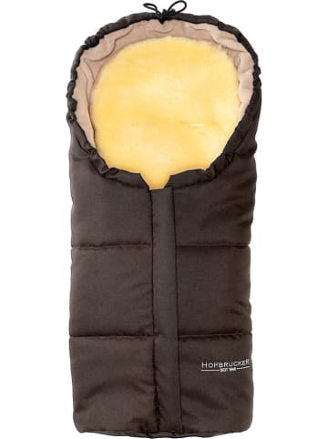 Hofbrucker Lammfell-Fußsack "Leni" in Braun - (L)80 x (B)35 cm