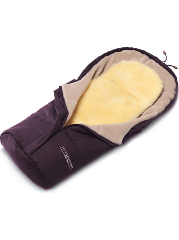 Hofbrucker Lammfell-Fußsack "Leni" in Lila - (L)80 x (B)35 cm