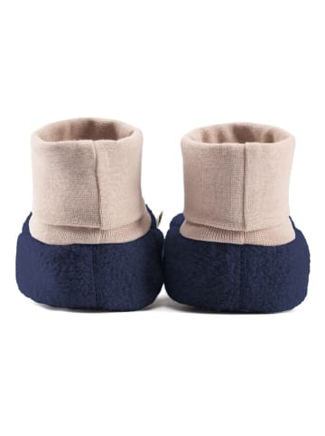 Hofbrucker Wollwalk-Krabbelschuhe "Elias" in Dunkelblau